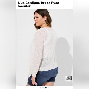 Torrid Ivory slub lightweight cardigan Size 2. NWT